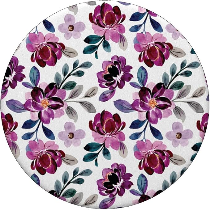 Beautiful Violet Floral Watercolor Flowers PopSockets Adhesive PopGrip
