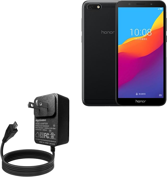 BoxWave Charger Compatible with Honor 7S - Wall Charger Direct (15W) Rapid Charge Your Device with Built-in 3ft Cable