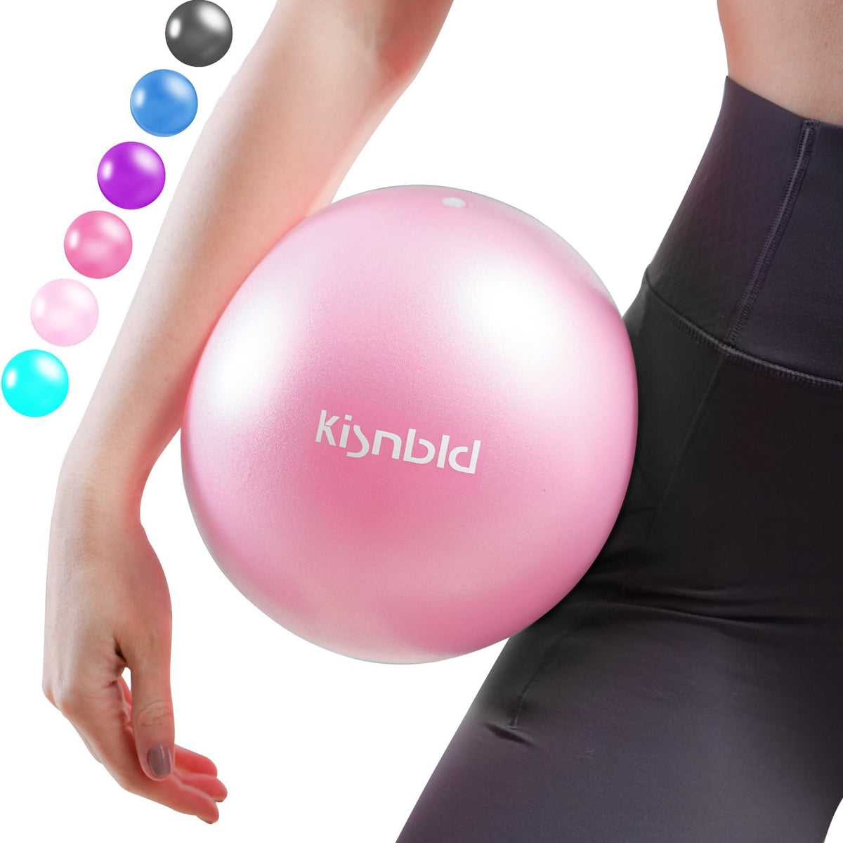 kisnbld Small Exercise Ball, 9 Inch Mini Pilates Ball, Anti Burst and Slip Resistant Mini Yoga Ball for Stability, Fitness, Physical Therapy, Stretching & Core Strength Workout at Home Gym & Office