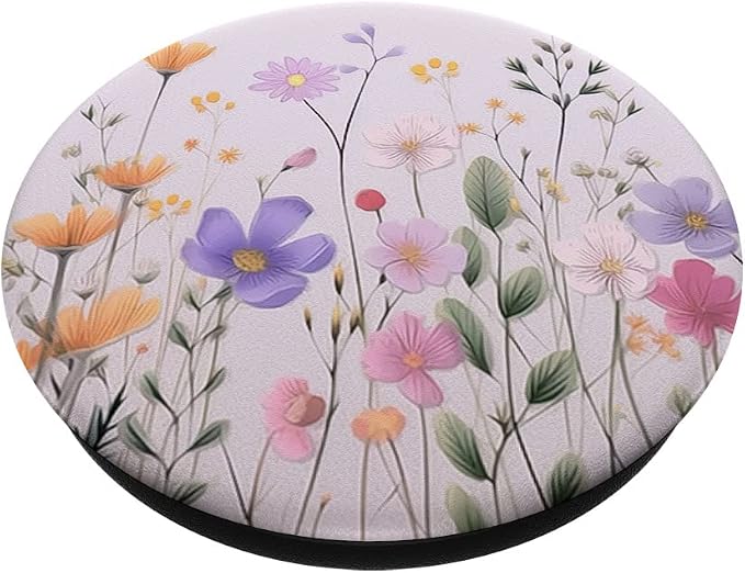 Cute Floral Pattern Flowers Bouquet Wildflowers Pastel Pink PopSockets Adhesive PopGrip