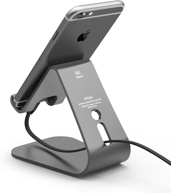 elago M2 Stand for All iPhones and Galaxy Smartphones (Angled Support for FaceTime) (Black)