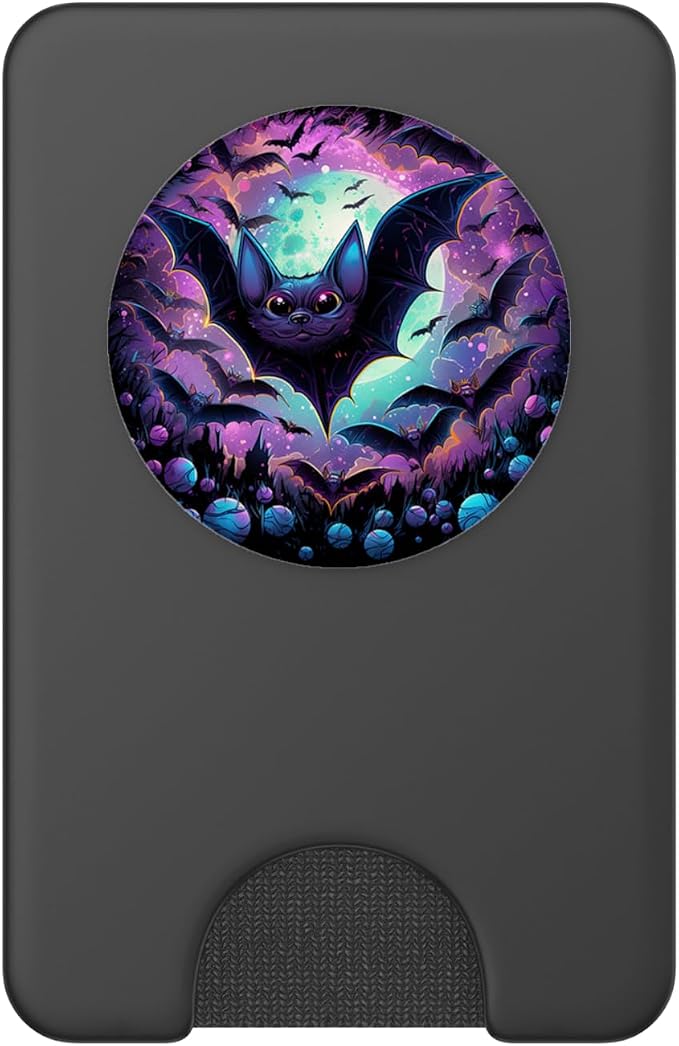 Gothic bat Spooky Bats in Front of Moon at Night PopSockets Adhesive PopGrip
