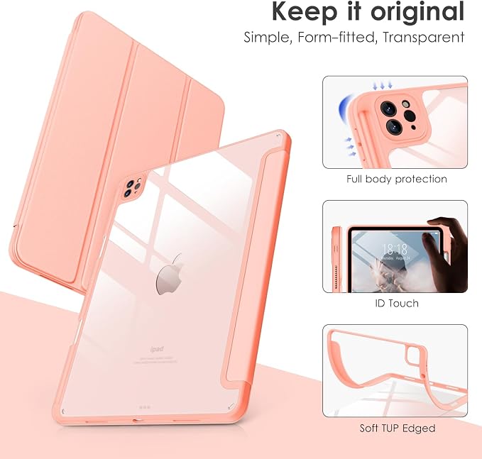 VIKESI Case for iPad Pro 12.9 6th/5th/4th/3rd Generation 2022/2021/2020/2018TPU Shockproof FrameBuilt-in Pencil HolderAuto Sleep/Wake - Black