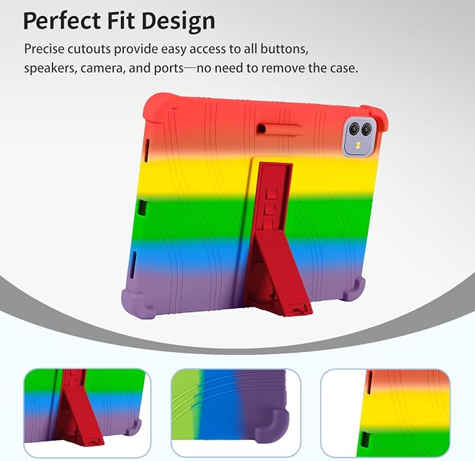 Case for Blackview Link 8 12.7-Inch Tablet – Shockproof Silicone Protective Cover with Kickstand Drop-Resistant Business Style (Black)