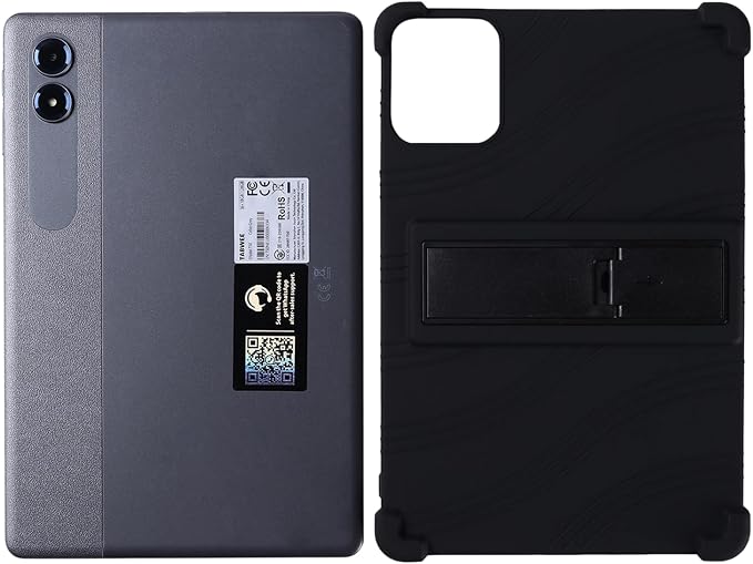 Silicone Case for 11 inch Android 15 TabletSoft Friendly Cover for Android 16 Tablet 11 inch 2026 Adjustable Stand (Black)