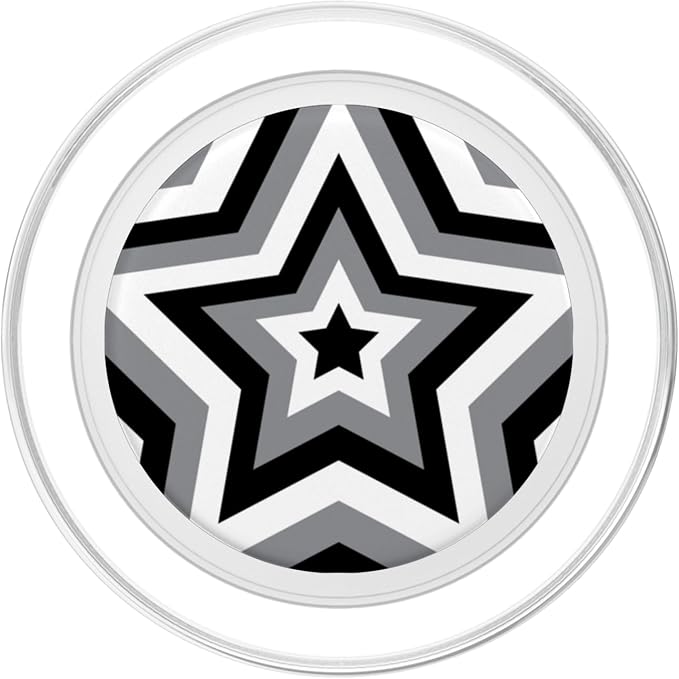 Aesthetic Star in Black and White PopSockets Adhesive PopGrip