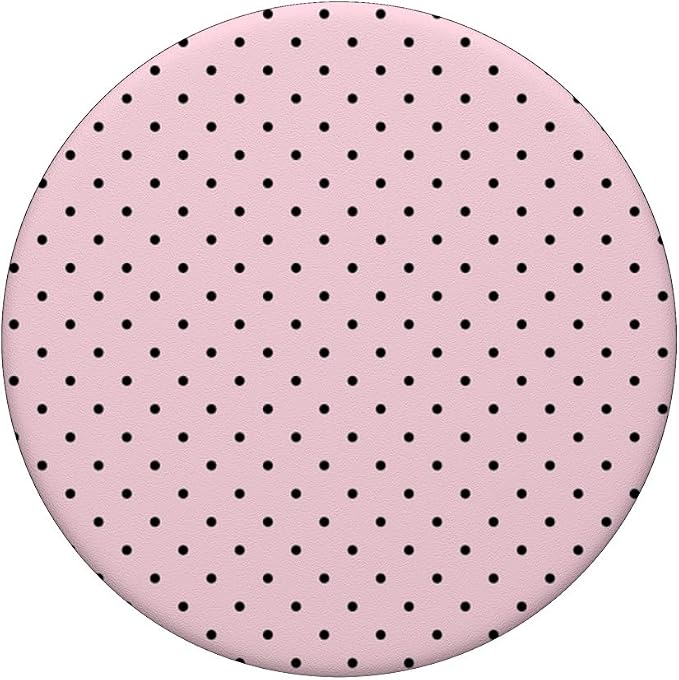 Light Pink And Black Polka Dot Pattern PopSockets Adhesive PopGrip