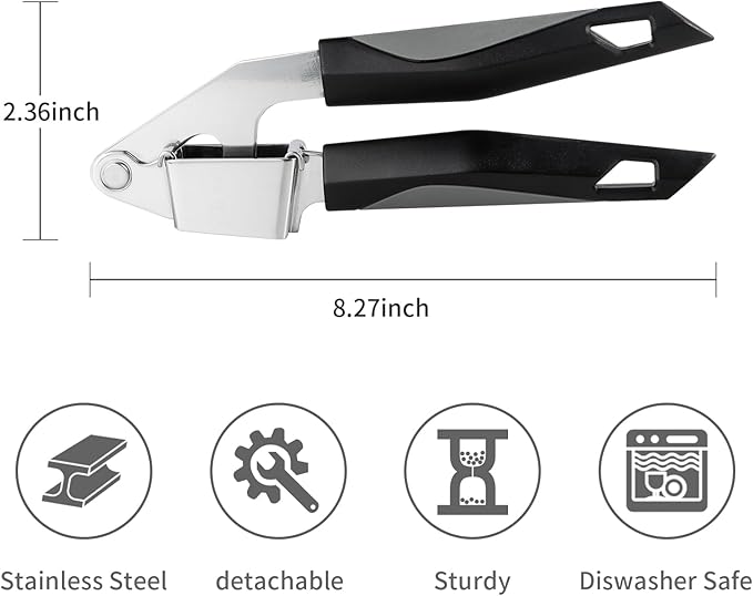 Balamno Garlic Press Stainless Steel, Manual Garlic Mincer for Kitchen Use