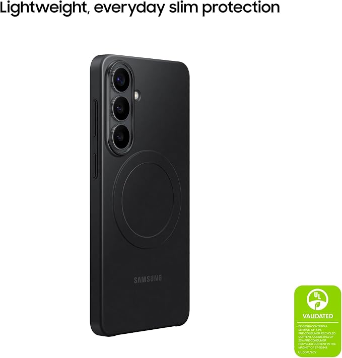 Samsung Galaxy S26 Rugged Magnet Phone Case Scratch Resistant Raised Edges Comfortable Safe Grip Black