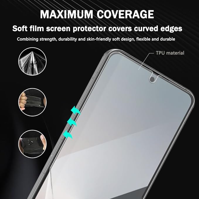 for iPhone 17 Pro Max Back Screen Protector Flexible Film Not Glass with Camera Lens Protector 2+2 Pack Self-Healing Anti Scratch HD Clear Soft TPU Protective Hydrogel Film