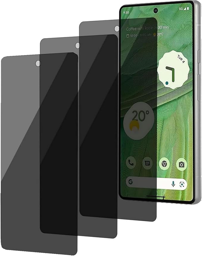 3 Pack Privacy Screen Protector for Google Pixel 4 9H Hardness [Anti-Scratch] Full Coverage Anti-Spy Tempered Glass Film for Google Pixel 4 [Don’t Support Fingerprint Unlock] | 9H Hardness Anti-Spy T