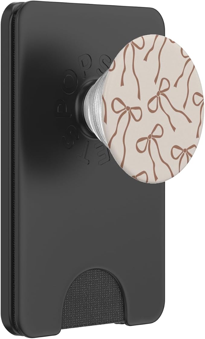 Aesthetic Orange Brown Ribbon Bow Mocha Mousse Color Bow PopSockets PopWallet for MagSafe