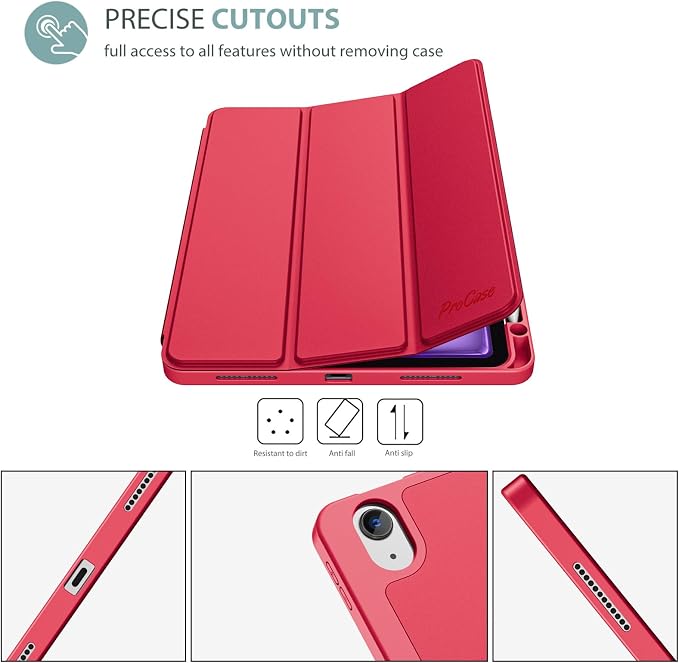 ProCase Smart Case for iPad Air 11-inch M4/M3/M2 &amp Air 10.9 5th/4th Gen | Hard Back Cover with Auto Sleep/Wake Slim Lightweight Case for iPad Air 11 2026/25/24 &amp 10.9 2022/2020-Aqua