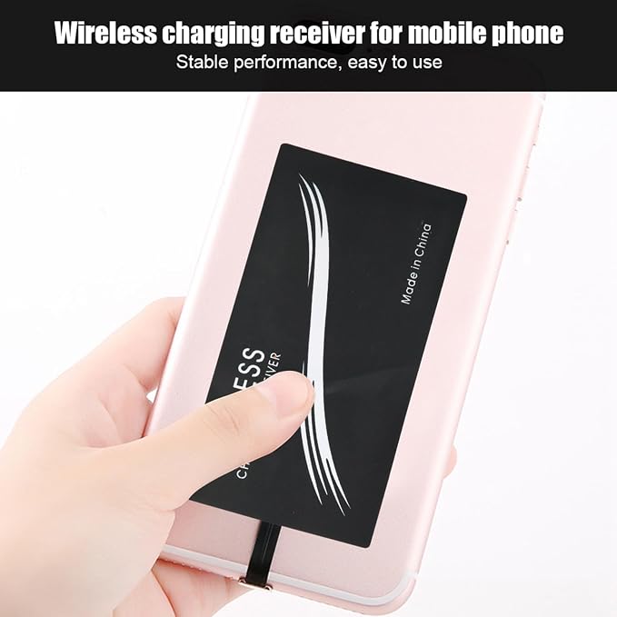 Wireless Charger Receiver 2Pcs Universal Type C Standard Wireless Charger Adapter Mobile Phone Sticker Charging Receiver for Android Mobile Phone