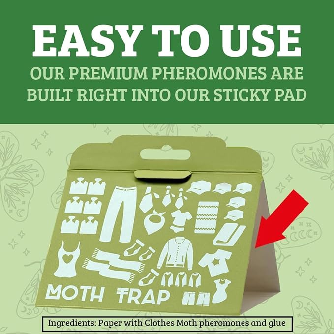 Professor Killamoth Triple Strength Clothes Moth Traps – Safe, Non-Toxic Closet Moth Prevention for Clothes & Wool – Pheromone Traps for House & Wardrobe Protection – 6 Pack