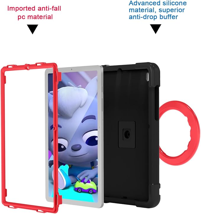AKABEILA Compatible with Amazon Fire HD 8 2020/2022 Tablet Case，Rugged Kids Case with Stand Lightweight Shockproof Kids Friendly Tablet Cover Black