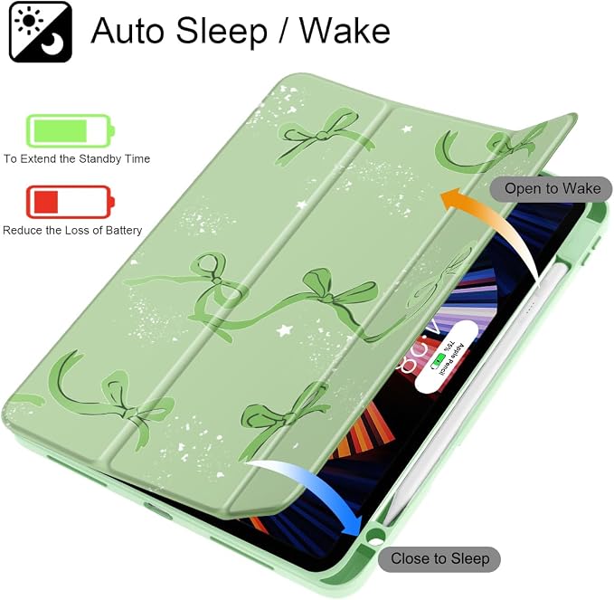 Tuiklol for iPad Pro 11 Inch 4th / 3rd / 2nd / 1st Gen (2022 2021 2020 2018) Case -Built-in Pencil Holder Shockproof Cover Clear Transparent Back Shell with Auto Wake/Sleep Black Flower