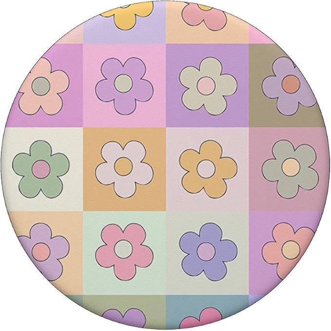 Danish Pastel Aesthetic Retro Daisy Flower Pattern PopSockets Standard PopGrip