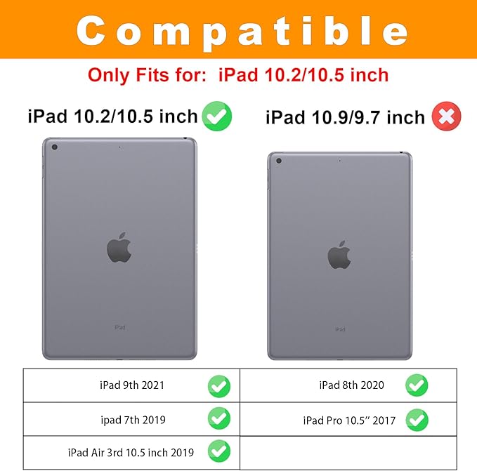 Case for iPad 9th 8th 7th Generation (2021/2020/2019) 10.2 InchiPad Air 3rd Generation PU Leather Cover Multi-Angle Viewing Stand with Card Pocket for ipad 9th Generation CaseBlack