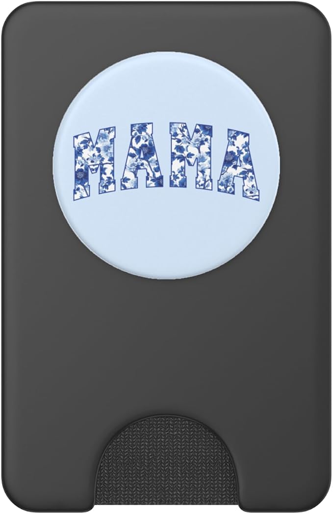 Mama Blue Chinoiserie Floral PopSockets PopGrip for MagSafe