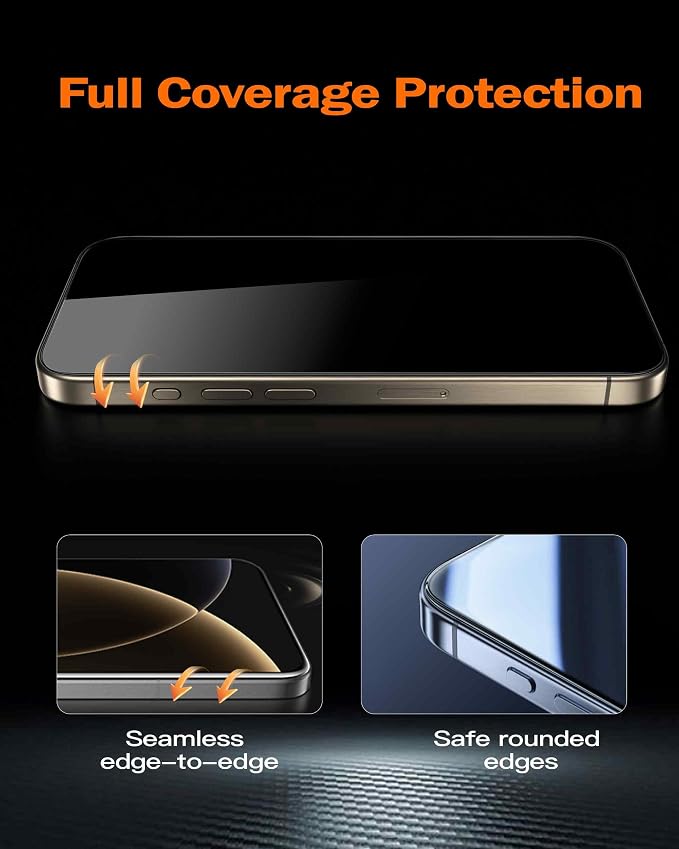 chubbycable 2PCS ChubbyShield Ultra for iPhone 15 360 Privacy Screen Protector Anti-spy Screen Protector Privacy Glass with Ultra-easy Install Box Auto Dust-Elimination &amp Bubble Free