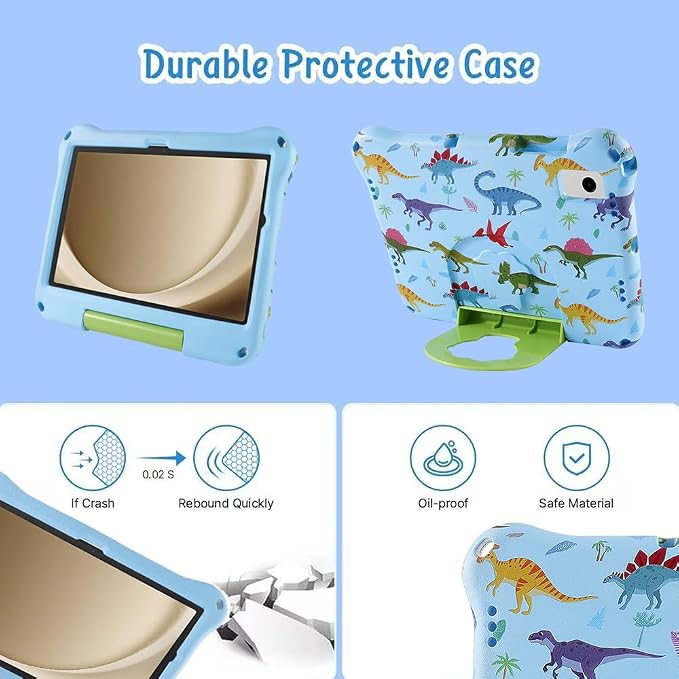 Dinosaur REVVL Tab 5G 2023 Case for Kid Boy Light EVA Kids Friendly Revvl Tab Case with Handle Kickstand Kids Pro Shockproof Full Cover Boy's Gift (KL)