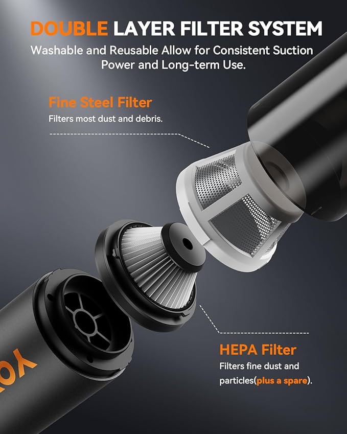 Car Vacuum, Handheld Vacuum Cordless with 21000Pa Powerful Suction & 3 Modes, 4-in-1 Portable Hand Held Mini Vacuum Cleaner Rechargeable, Ultra Light for Car Home Office (Black)