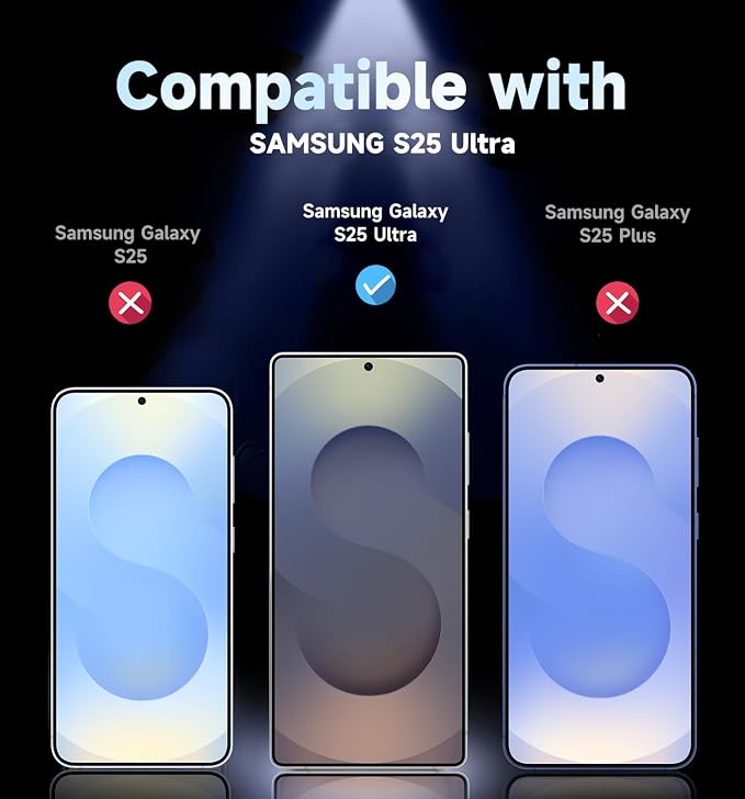 MAGIC JOHN 2 Pack for Samsung Galaxy S25 Ultra Tempered Glass Screen Protector Bubble Free Easy Installation Auto Dust-Elimination