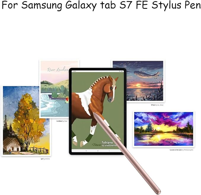 2 Pack Tab S7 FE S Pen for Samsung Galaxy Tab S7 FE Stylus PenGalaxy Tab S7 FE Stylus Pen Replacement for Samsung Galaxy Tab S7 FE Pen (Black)