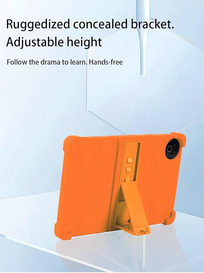 for Evermyth 10 Inch Android 15 OS GMS Certified Tablets CaseUYRUREL Soft Silicone Adjustable Stand Cover Lightweight Kids FriendlyBlack.