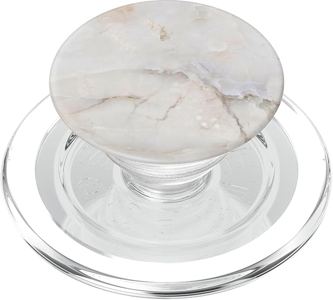 Cream White with Taupe Brown Veins PopSockets Adhesive PopGrip