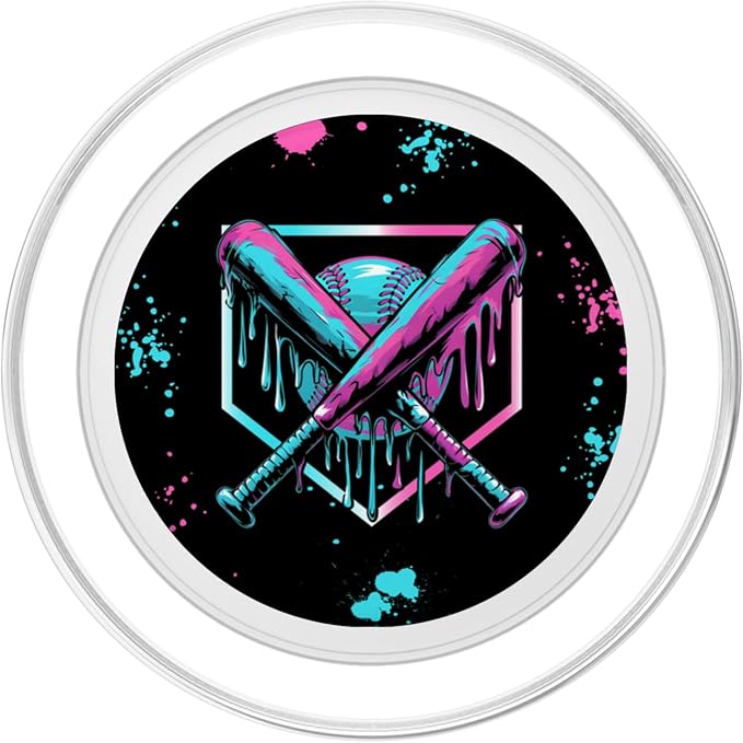Baseball Ice Cream Drip With Sprinkles Home Plate Youth Boys PopSockets PopWallet for MagSafe