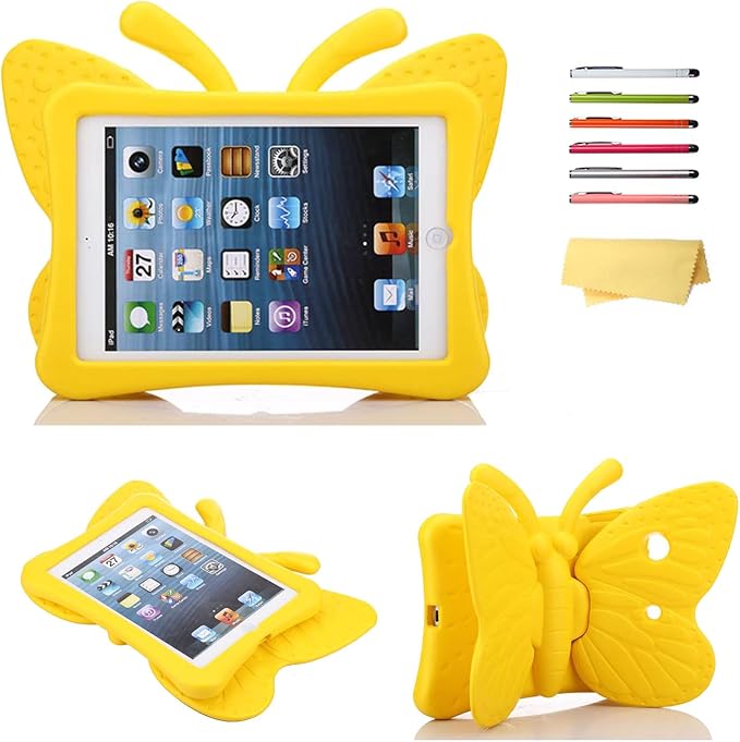 Kids Case for 7.9 iPad Mini 5/4/3/2/1 Silicone Shockproof Cover with Handle Kickstand Black