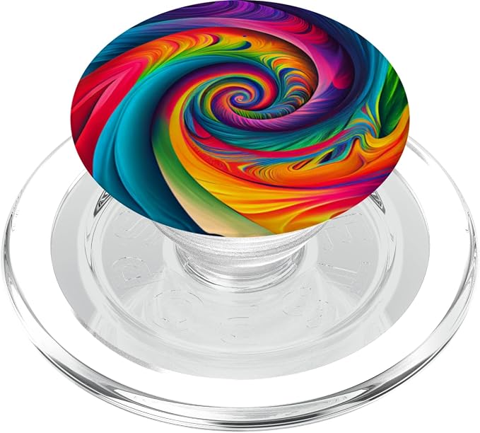 Tie Dye Rainbow Swirl Colorful Illustration PopSockets Adhesive PopGrip