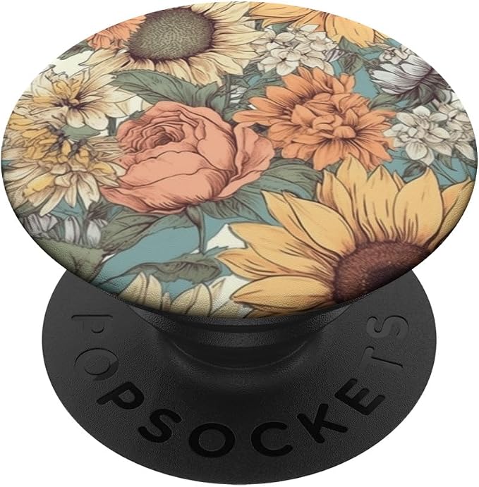 Sunflower Floral Wildflowers Pattern Graphic PopSockets PopGrip for MagSafe
