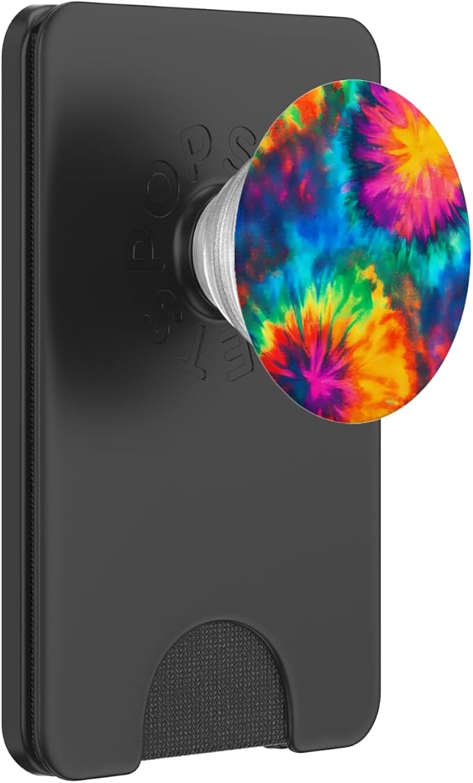 Abstract Design as Colorful Retro Psychedelic Art A Tie-Dye PopSockets PopGrip for MagSafe