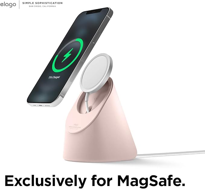 elago MS1 Charging Stand for MagSafe Charger | Premium Silicone Stand for iPhone Series iOS Standby Mode [Charging Cable Not Included] [Black]
