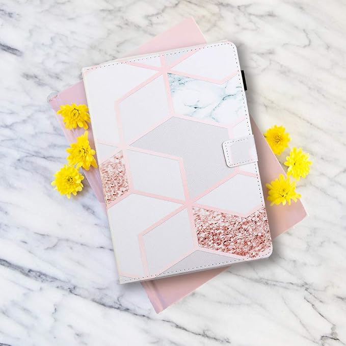 Case for iPad mini 1 2 3 4 Mini 5 Leather Smart Kickstand Case Flip Wallet Protective Case Compatible with iPad mini 1 2 3 4 Mini 5 2019 Pink Gold Marble