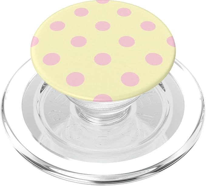 Butter Yellow Light Pink Polka Dot Aesthetic Cute Big Dots PopSockets Adhesive PopGrip