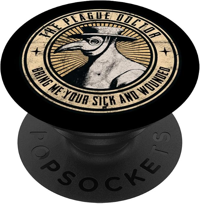 The Plague Doctor Occult Gothic Grunge Pest Devil Black PopSockets PopGrip: Swappable Grip for Phones &amp Tablets