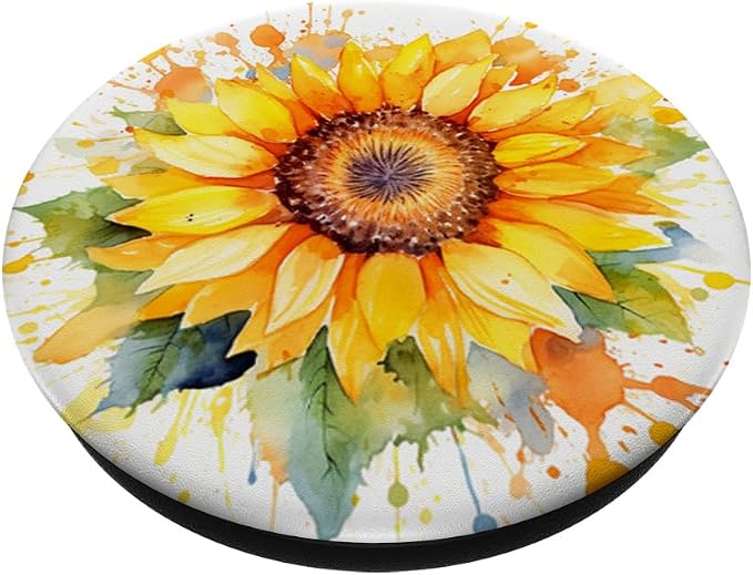Watercolor Sunflower PopSockets Adhesive PopGrip