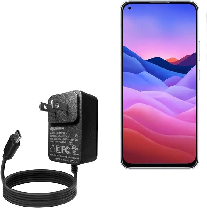 BoxWave Charger Compatible with ZTE Axon 11 SE - Wall Charger Direct (15W) Rapid Charge Your Device with Built-in 3ft Cable