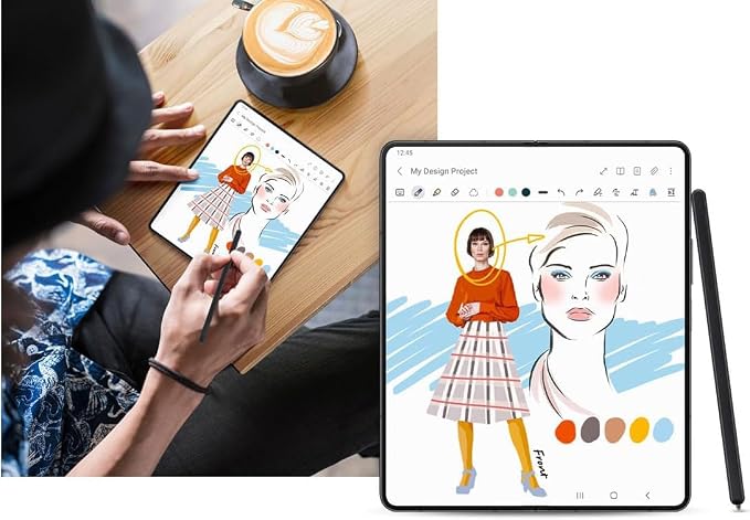 Galaxy Z Fold 6 / Fold 5 S Pen Fold Edition Replacement for Samsung Galaxy Z Fold 5 / Fold 6 5G Touch Stylus S Pen + Tips/Nibs (Black)