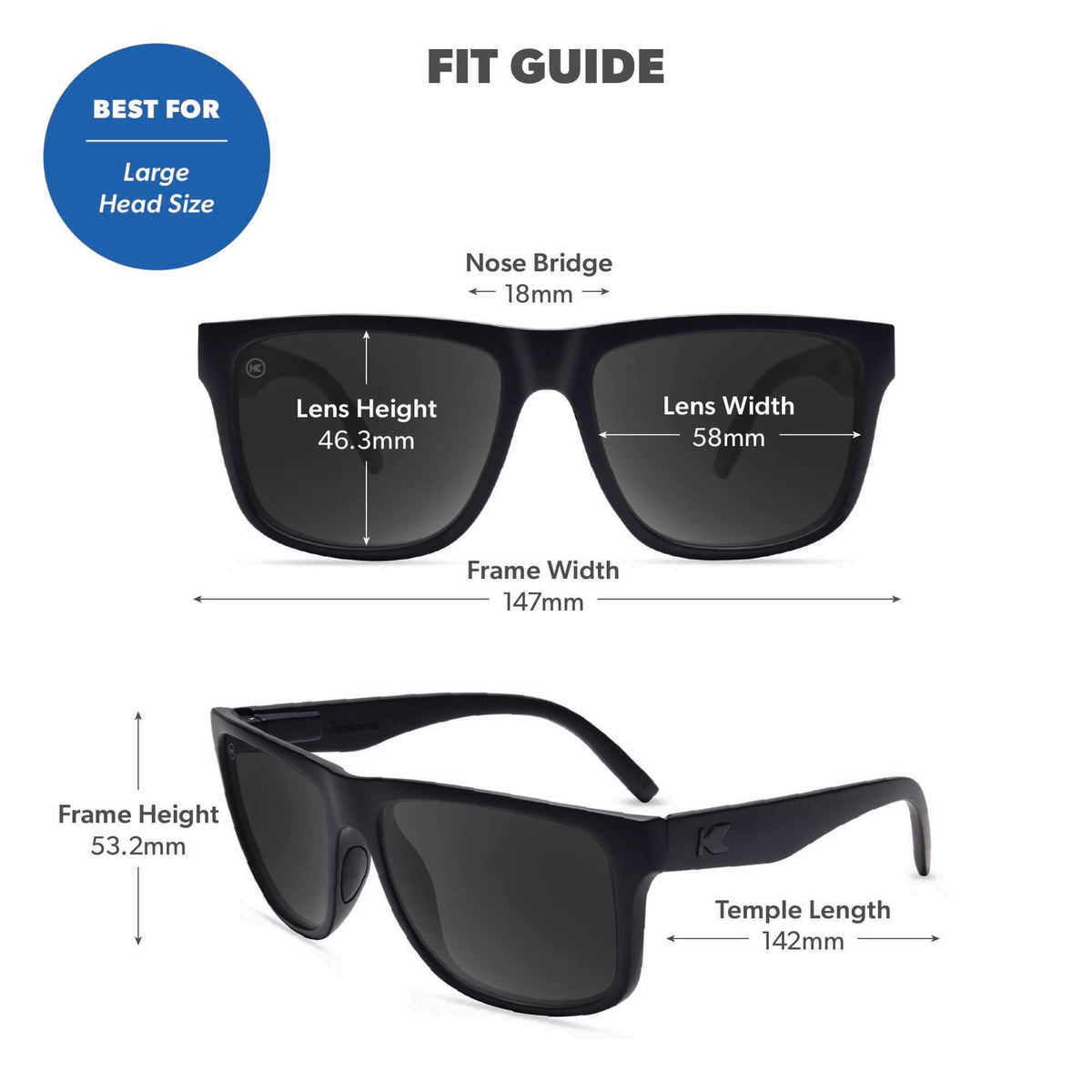 Knockaround Large Polarized Sunglasses for Men & Women - UV400 Protection