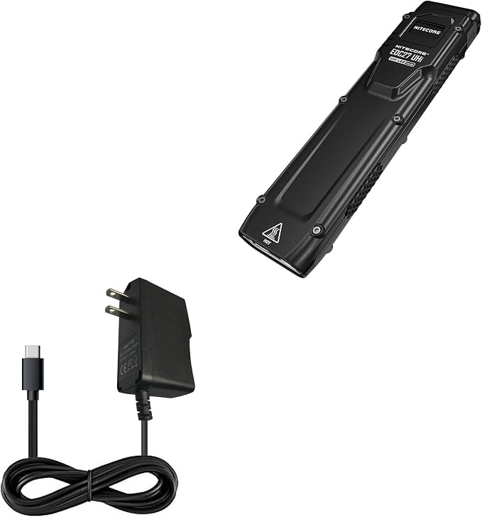 BoxWave Charger Compatible with NITECORE EDC27 UHi - Wall Charger Direct (15W) Rapid Charge Your Device with Built-in 3ft Cable