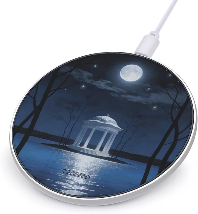 Moonlit Wireless Charger Portable Fast Charging Pad Lightweight Wireless Charging Pad 10W Slim Charging Station for Phone Charger Mat for Travel Home Office Desk