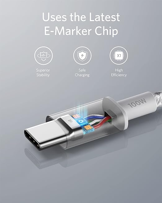 Anker USB C to USB C Cable 100W Fast Charging Cable (2-Pack 10 ft Black) | For iPhone 17 Series MacBook Pro 2020 Pixel and More (Not for Video Output)