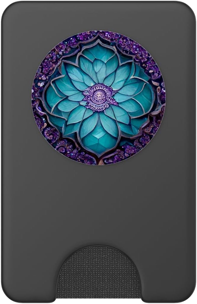 Teal Purple Mandala Pattern PopSockets Adhesive PopGrip