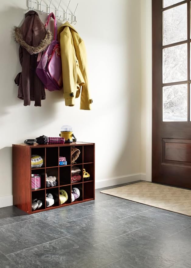 ClosetMaid 15 Cube Stackable Storage Organizer for Shoes, Bags, Crafts, Hobbies with Wood Shelves, for Closet, Entryway or Mudroom, Dark Cherry