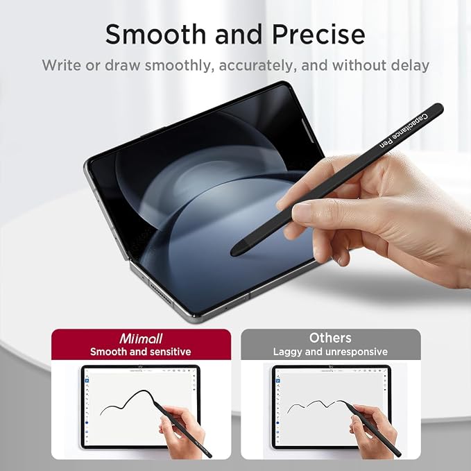 Miimall Slim S Pen for Galaxy Z Fold 7/6/5 Stylus [High Sensitive] [Smooth Writing] [No Bluetooth] Replacement Stylus for Phone - Samsung Galaxy Z 5/6/7 S Pen Fold Edition Black